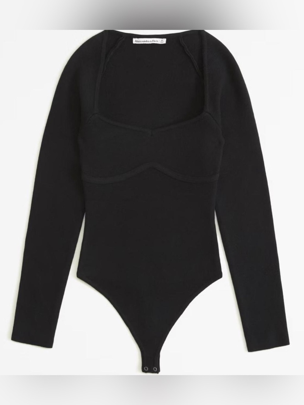 Abercrombie & Fitch sweater sweetheart neckline long sleeve bodysuit black XXS